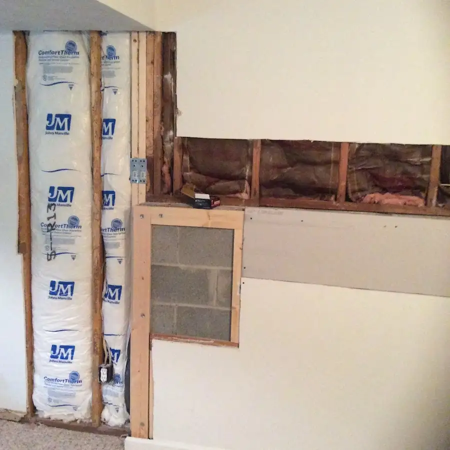 Wall insulation replacement during Basement Flood Cleanup in Milwaukee